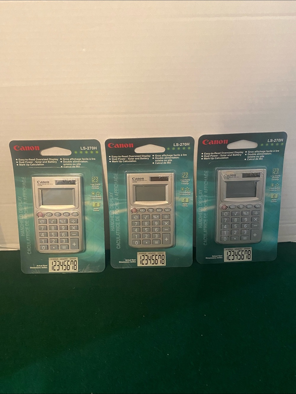 3 X Canon LS-270H Solar And Battery Handheld  Calculator